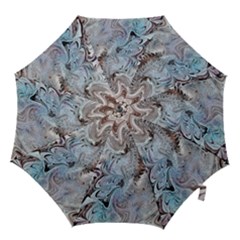 Painted Feathers Hook Handle Umbrellas (small) by kaleidomarblingart