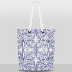 Blue Biro Patterns Full Print Rope Handle Tote (small) by kaleidomarblingart