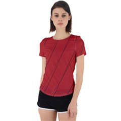 Print Cornell Red Pattern Design Back Cut Out Sport Tee by dflcprintsclothing