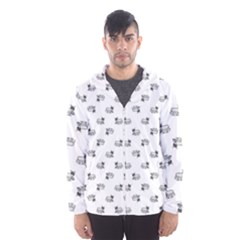 Funny Monster Feline Drawing Motif Pattern Men s Hooded Windbreaker by dflcprintsclothing