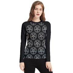 Baphomet Pentagram Women s Long Sleeve Rash Guard by Malvagia