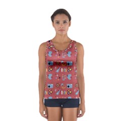 50s Small Print Sport Tank Top  by NerdySparkleGoth