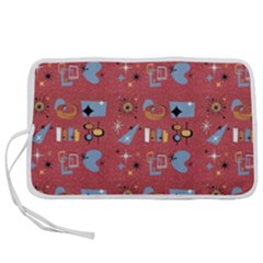 50s Small Print Pen Storage Case (l) by NerdySparkleGoth