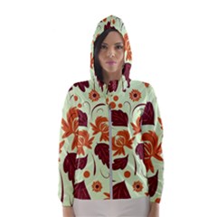 Folk Flowers Pattern Women s Hooded Windbreaker by Eskimos