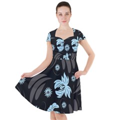 Folk Flowers Pattern Cap Sleeve Midi Dress by Eskimos