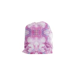 Pink Abstract Repeats Drawstring Pouch (xs) by kaleidomarblingart