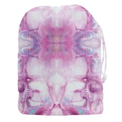 Pink Abstract Repeats Drawstring Pouch (3xl) by kaleidomarblingart