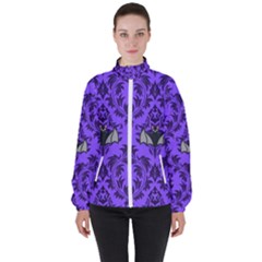 Friggin Bats Pattern Women s High Neck Windbreaker by NerdySparkleGoth