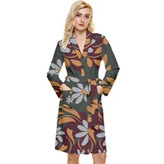 Folk Flowers Pattern Floral Surface Design Robe by Eskimos