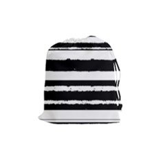 Bandes Abstrait Blanc/noir Drawstring Pouch (medium) by kcreatif