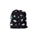 Funny Astronauts, Rockets And Rainbow Space Drawstring Pouch (Small) View2