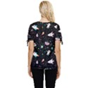 Funny Astronauts, Rockets And Rainbow Space Bow Sleeve Button Up Top View4