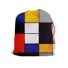 Composition A By Piet Mondrian Drawstring Pouch (xl) by maximumstreetcouture