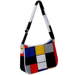 Composition A By Piet Mondrian Zip Up Shoulder Bag by maximumstreetcouture