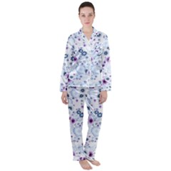 Flower Bomb 4 Satin Long Sleeve Pajamas Set by PatternFactory