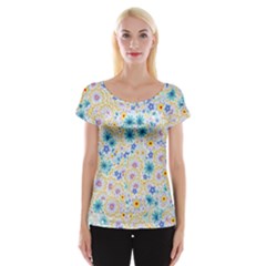 Flower Bomb 2 Cap Sleeve Top by PatternFactory