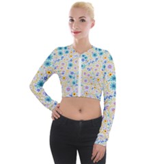 Flower Bomb 2 Long Sleeve Cropped Velvet Jacket by PatternFactory