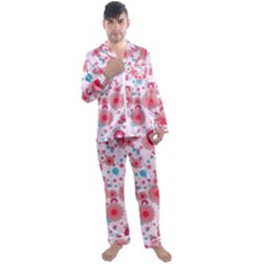 Flower Bomb 11 Men s Long Sleeve Satin Pajamas Set by PatternFactory