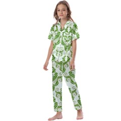 Great Vintage Pattern E Kids  Satin Short Sleeve Pajamas Set by PatternFactory