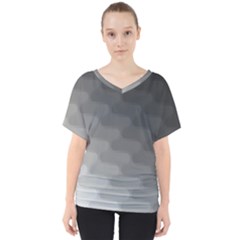 Wonderful Gradient Shades 2 V-neck Dolman Drape Top by PatternFactory