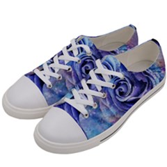 Watercolor-rose-flower-romantic Men s Low Top Canvas Sneakers by Sapixe