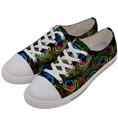Peacock-feathers-plumage-pattern Men s Low Top Canvas Sneakers by Sapixe