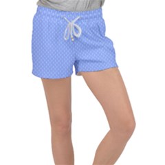 Soft Pattern Blue Velour Lounge Shorts by PatternFactory