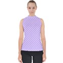 Soft Pattern Lilac Mock Neck Shell Top View1