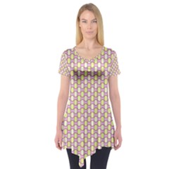 Soft Pattern Rose Short Sleeve Tunic  by PatternFactory