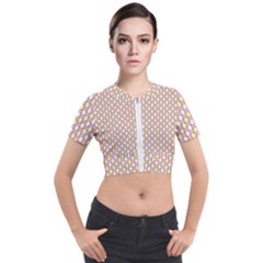 Soft Pattern Rose Short Sleeve Cropped Jacket by PatternFactory