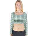 Soft Pattern Aqua Long Sleeve Crop Top View1