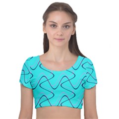 Retro Fun 821b Velvet Short Sleeve Crop Top  by PatternFactory