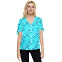 Retro Fun 821b Bow Sleeve Button Up Top View1
