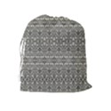 Abstract Silver Ornate Decorative Pattern Drawstring Pouch (XL) View2