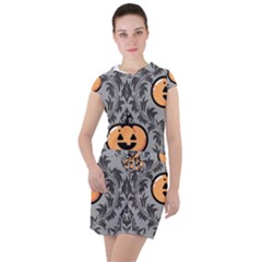 Pumpkin Pattern Drawstring Hooded Dress by NerdySparkleGoth