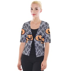 Pumpkin Pattern Cropped Button Cardigan by NerdySparkleGoth