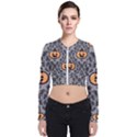 Pumpkin Pattern Long Sleeve Zip Up Bomber Jacket View1