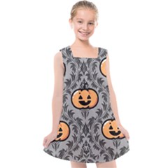 Pumpkin Pattern Kids  Cross Back Dress by NerdySparkleGoth