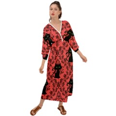 Cat Pattern Grecian Style  Maxi Dress by NerdySparkleGoth