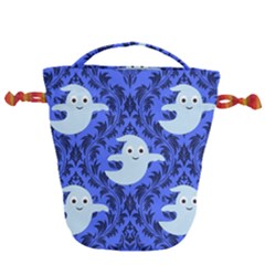 Ghost Pattern Drawstring Bucket Bag by NerdySparkleGoth