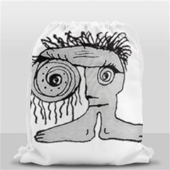Weird Fantasy Creature Drawing Drawstring Bag (small) by dflcprintsclothing