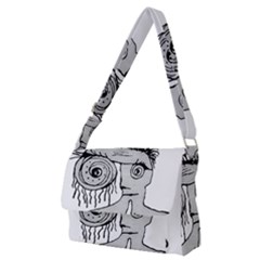 Weird Fantasy Creature Drawing Full Print Messenger Bag (m) by dflcprintsclothing