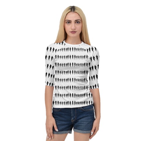 Athletic Running Graphic Silhouette Pattern Quarter Sleeve Raglan Tee by dflcprintsclothing