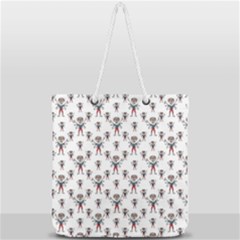 Sketchy Style Scarecrow Drawing Motif Pattern Full Print Rope Handle Tote (large) by dflcprintsclothing