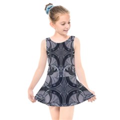 Lunar Phases Kids  Skater Dress Swimsuit by MRNStudios