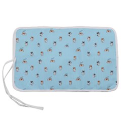 Cute Kawaii Dogs Pattern At Sky Blue Pen Storage Case (s) by Casemiro