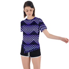 Digital Waves Asymmetrical Short Sleeve Sports Tee by Sparkle