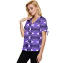 Modern Globes Bow Sleeve Button Up Top View2