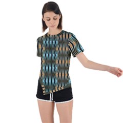 Digital Springs Asymmetrical Short Sleeve Sports Tee by Sparkle