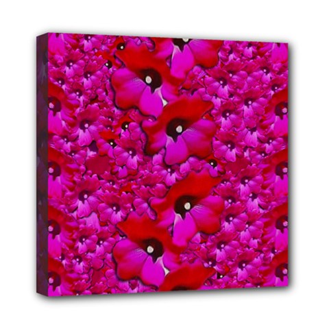 Flowers Grow And Peace Also For Humankind Mini Canvas 8  X 8  (stretched) by pepitasart